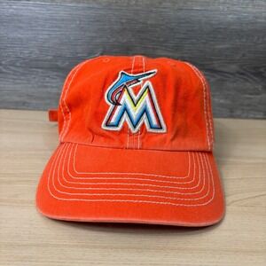 Florida Marlins Hat Cap Strap Back Orange MLB Baseball '47 Adjustable